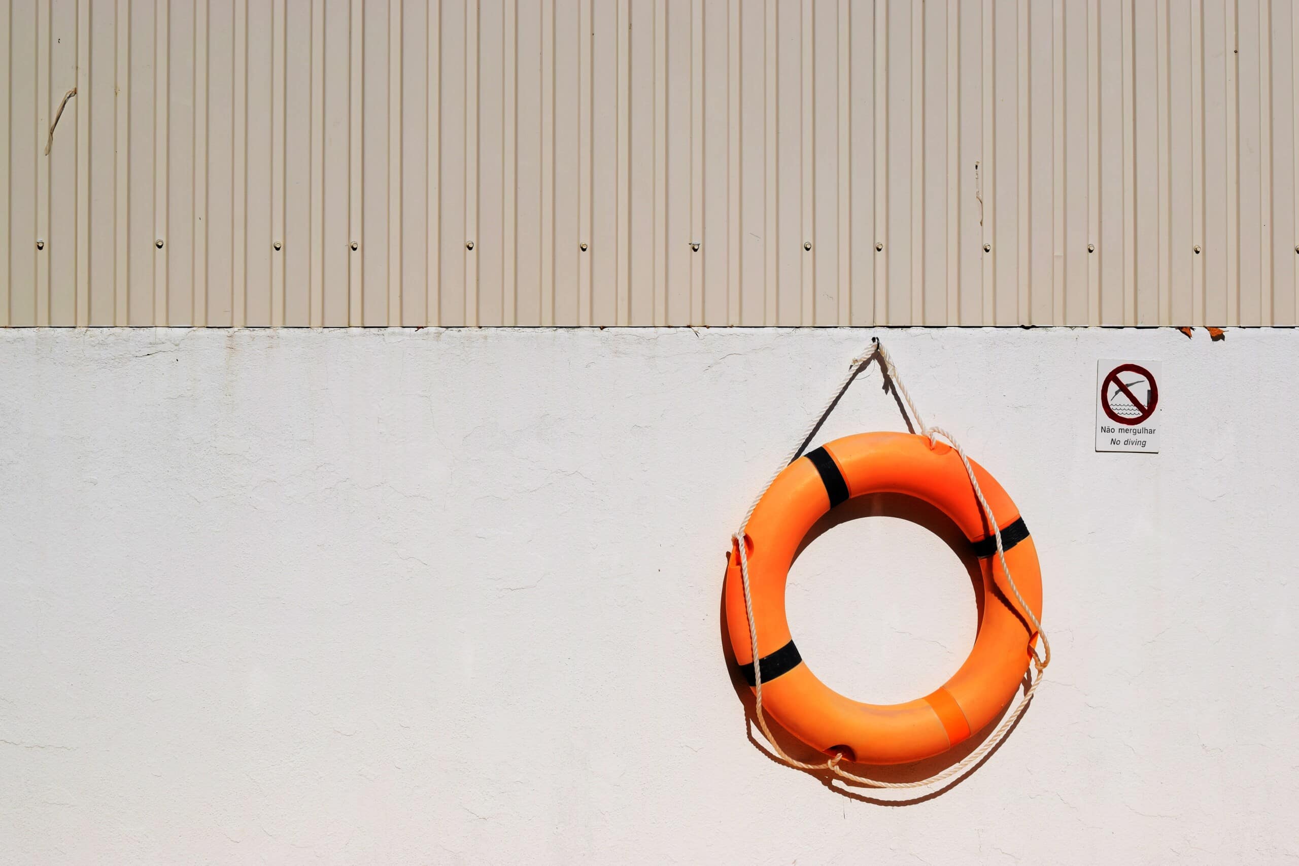 A strategic consulting company with a life preserver on a wall.